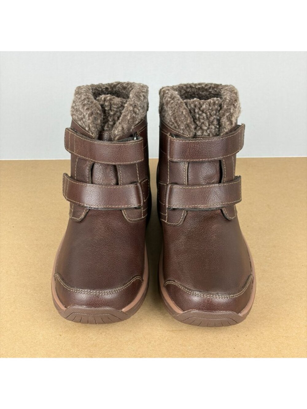 Orthofeet 867 Florence Waterproof Boots Womens 8 Brown Leather Hook and Loop - Picture 2 of 10